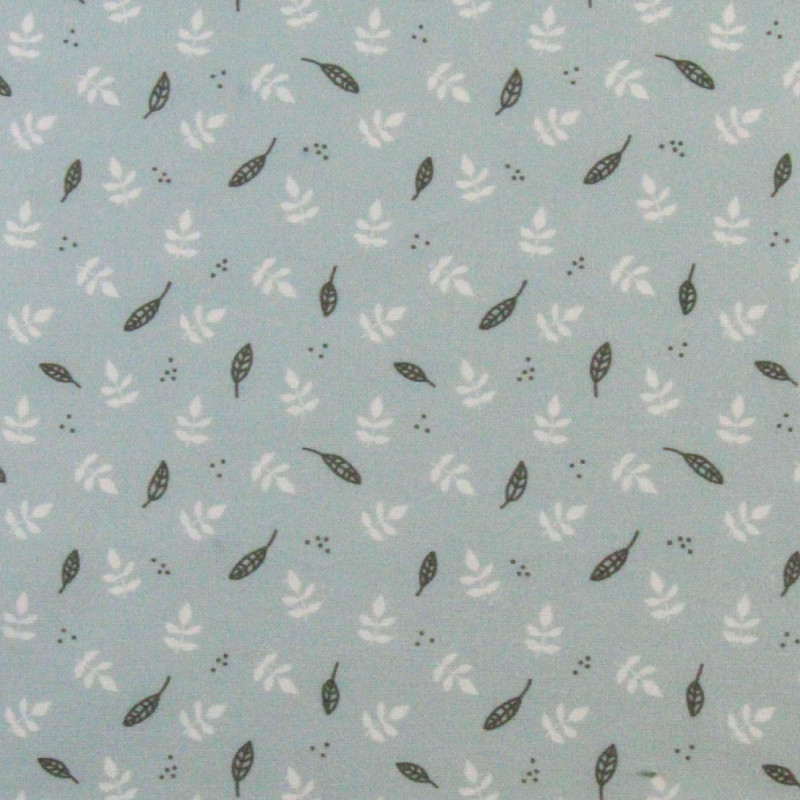 Algodón estampado WIZOU Cielo gris / Ciruela